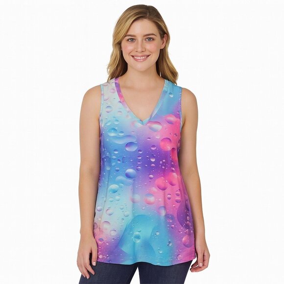 womens plus size colorful pullover sleeveless tank top size 3X NEW - Picture 1 of 5